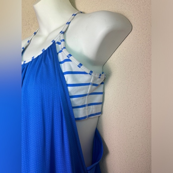 Lululemon No Limited Tank/Bra Combo in Pipe Dream Blue and White Stripes 10 - Picture 5 of 10